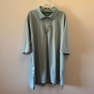 Fairway Greene Mens Polo Shirt XXL Green White Stripe Golf Casual Made USA